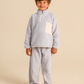 Boys' striped pajamas with long sleeves and a zipper