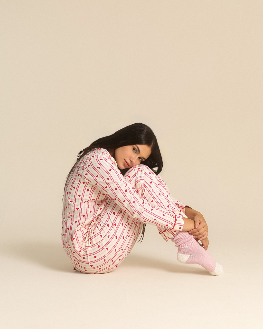 Heart stripe Women Classic Pajama