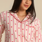 Heart stripe Women Classic Pajama