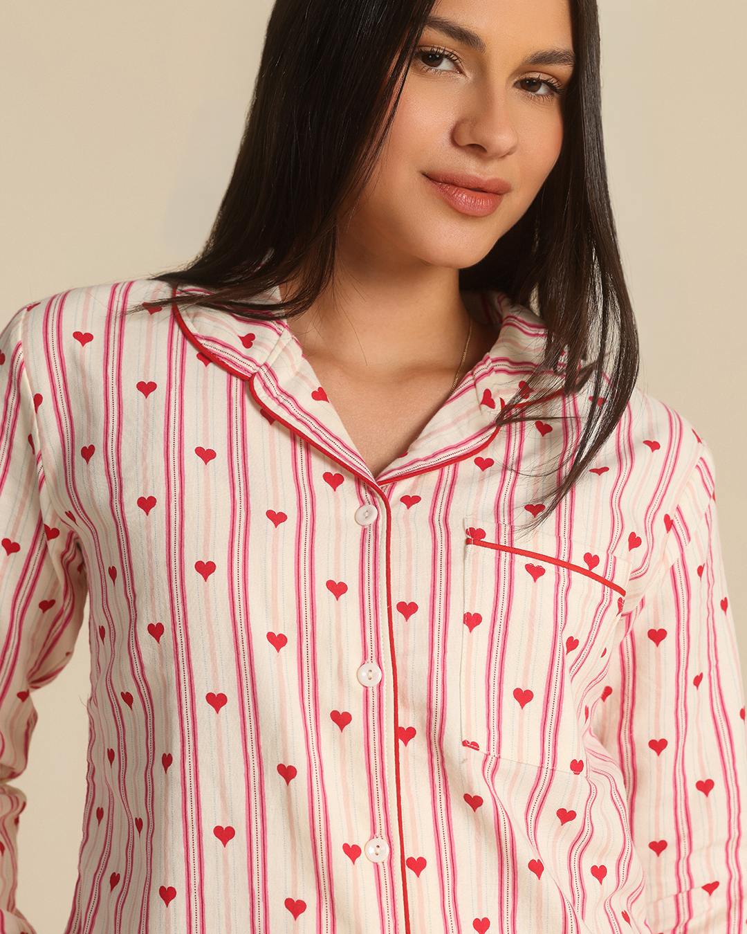 Heart stripe Women Classic Pajama