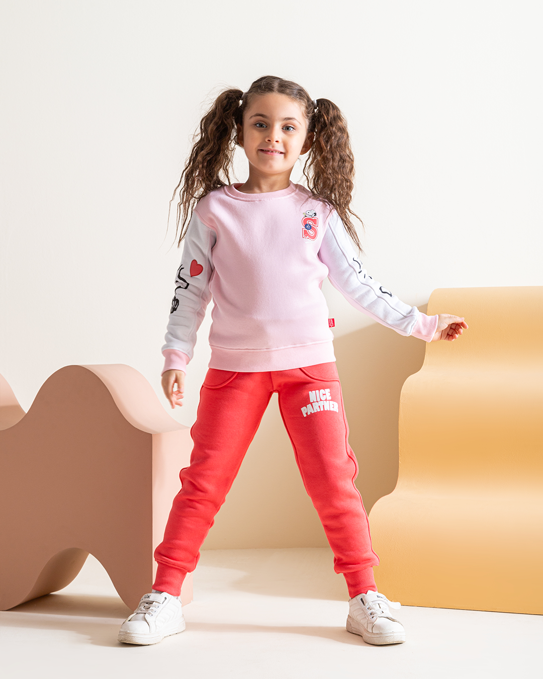 Nice partner, girls' pajamas, Rowand Milton, 4-piece chest print