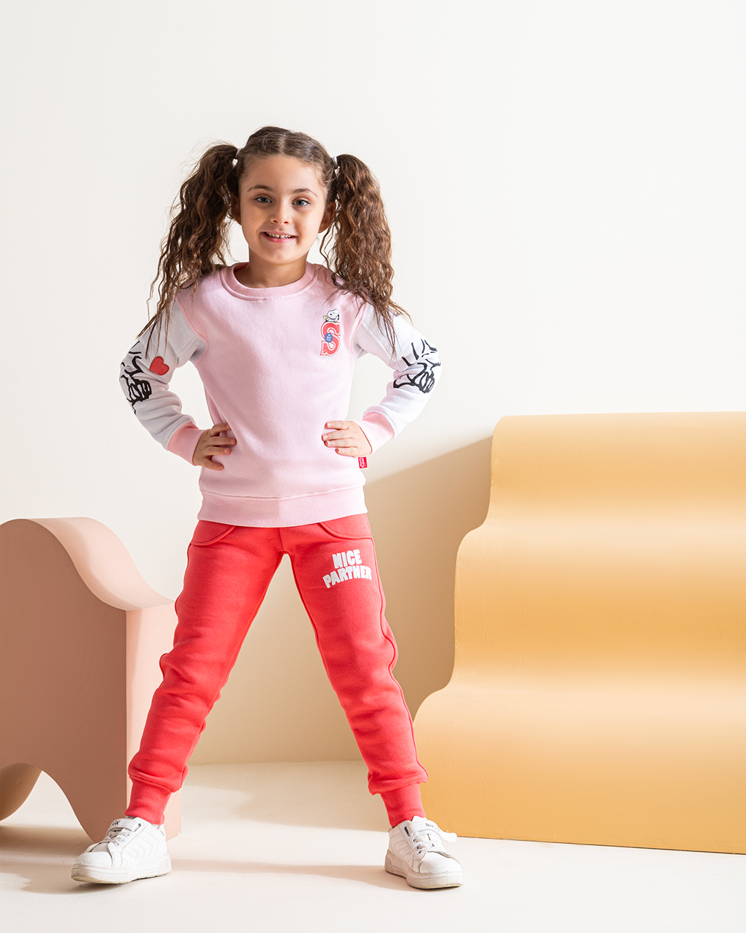 Nice partner, girls' pajamas, Rowand Milton, 4-piece chest print