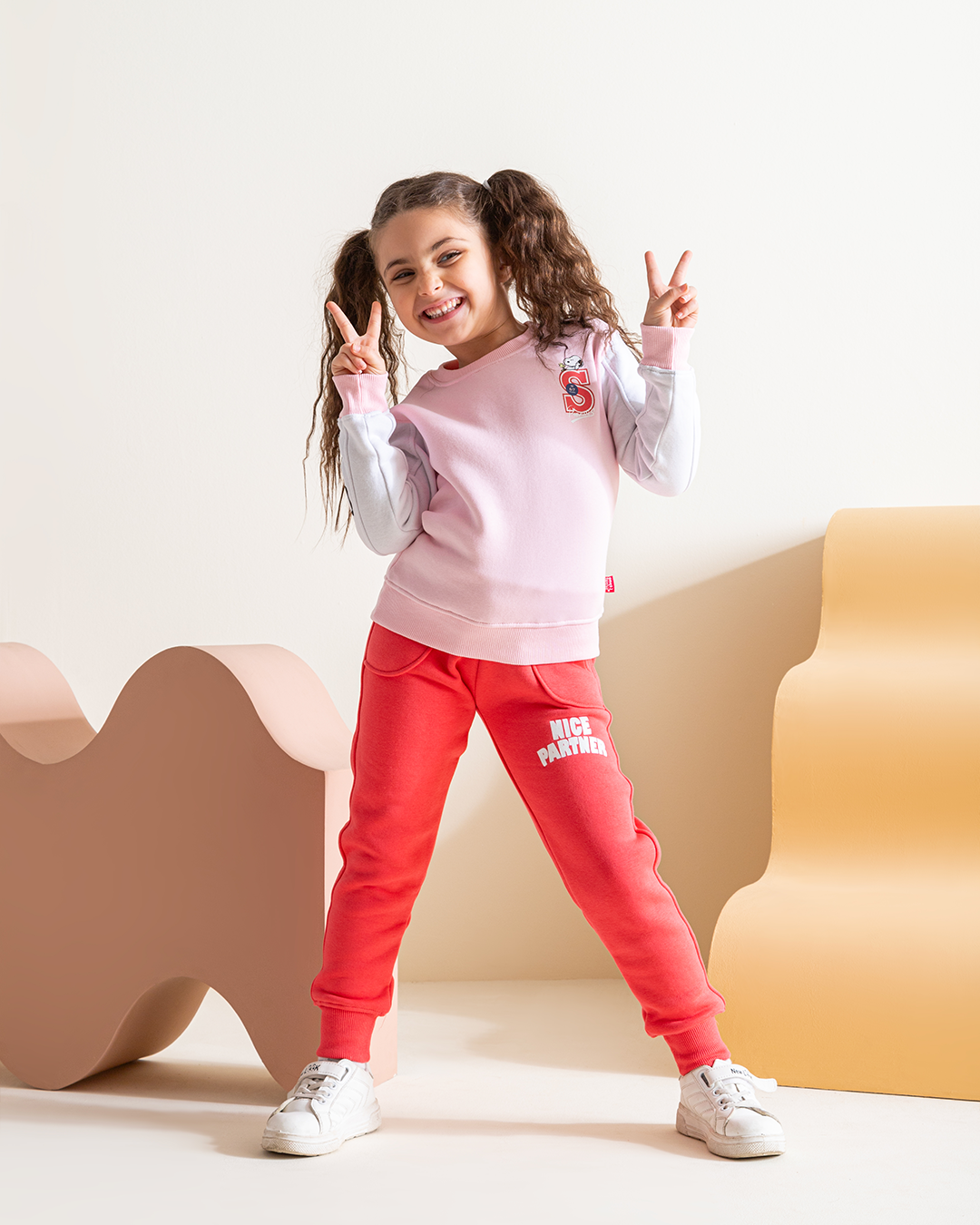 Nice partner, girls' pajamas, Rowand Milton, 4-piece chest print