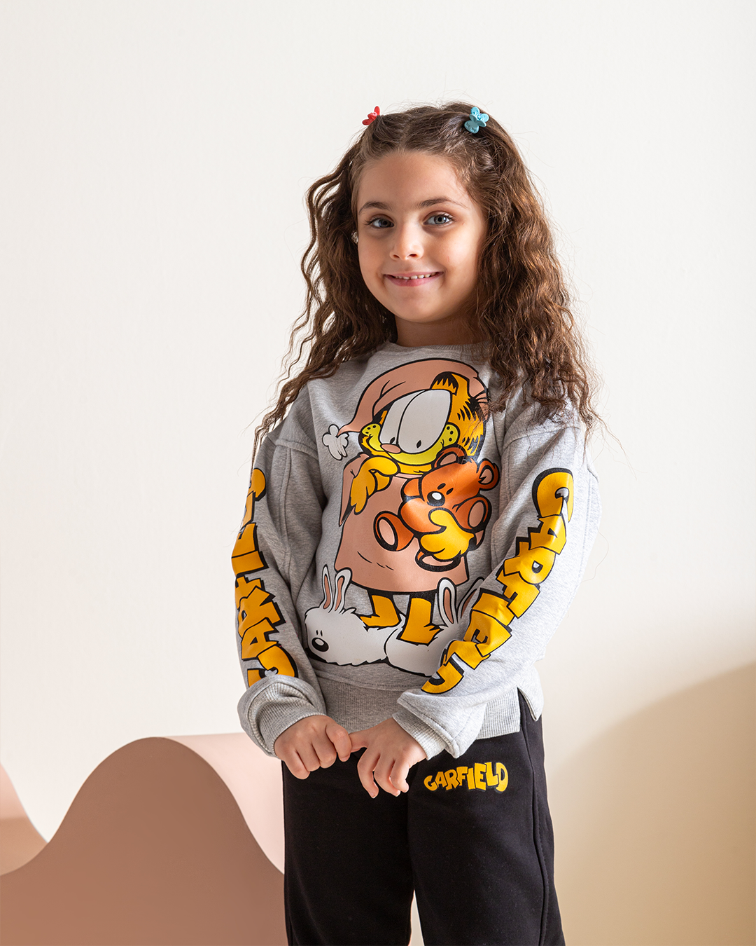 Garfield بيجامه بناتي رواند ميلتون 4 طابعه قصات في الصدر