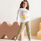 Best vibes Girls' pajamas, Rowand Milton, 2 printed cuts on the chest, cuffs and sleeves + printed trousers