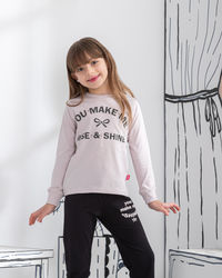 Lavender Girls' Pajama Top Brassola Printed Pants Single Lycra Printed