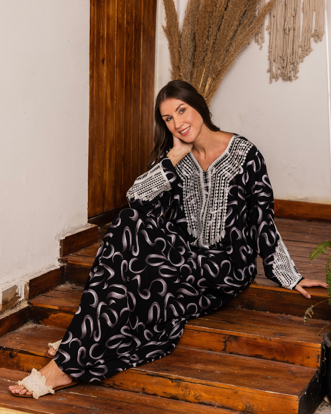 17 قميص فسكوز كم مشجر مطرز