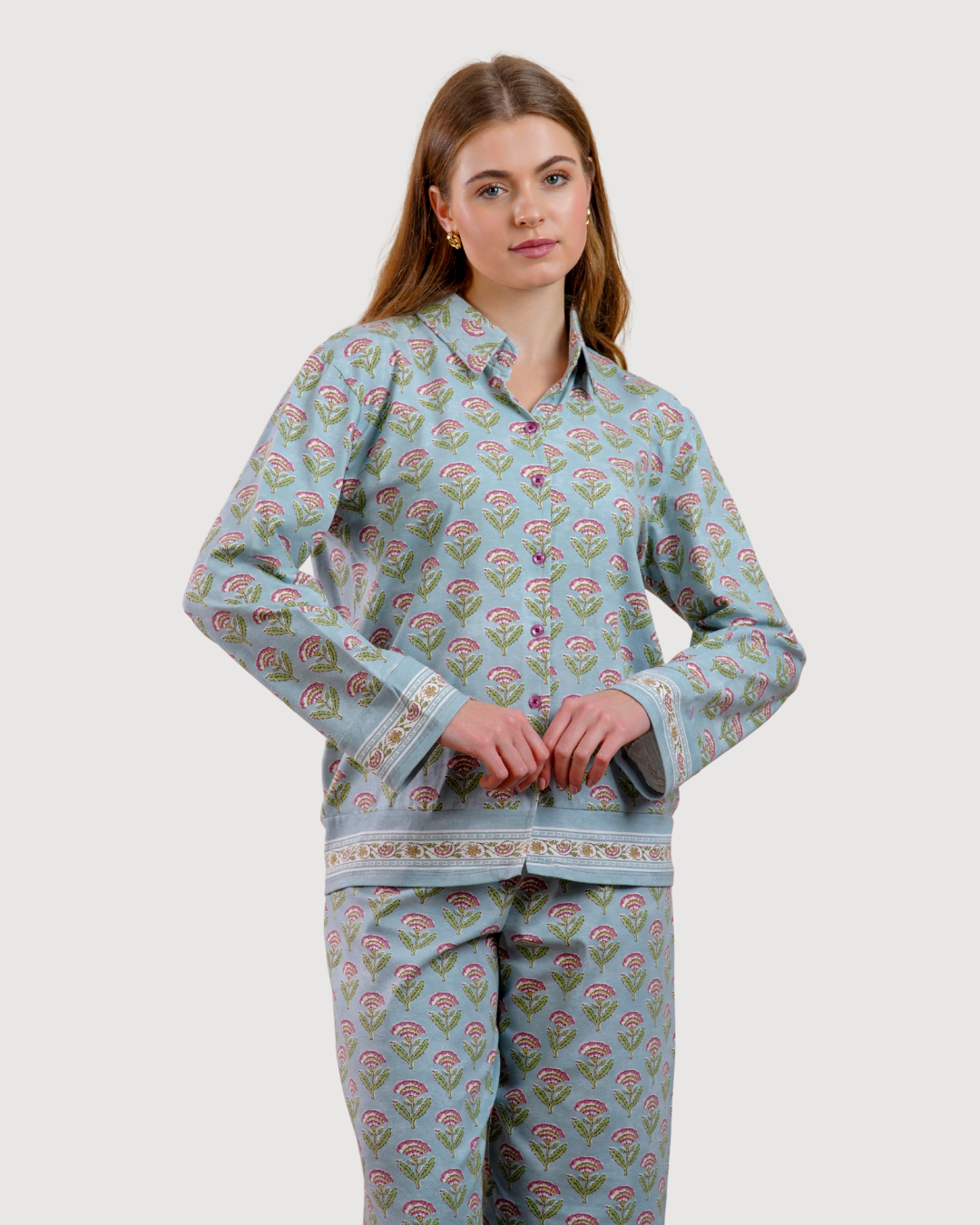 Women's Printed Long Sleeve Pajama Set