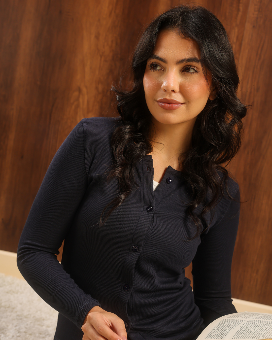 Ribbed Button-Front Pajamas