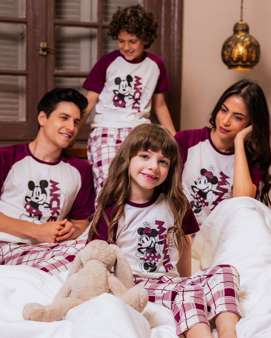 Family checkers Men's half-sleeved pajamas and cotton trousers