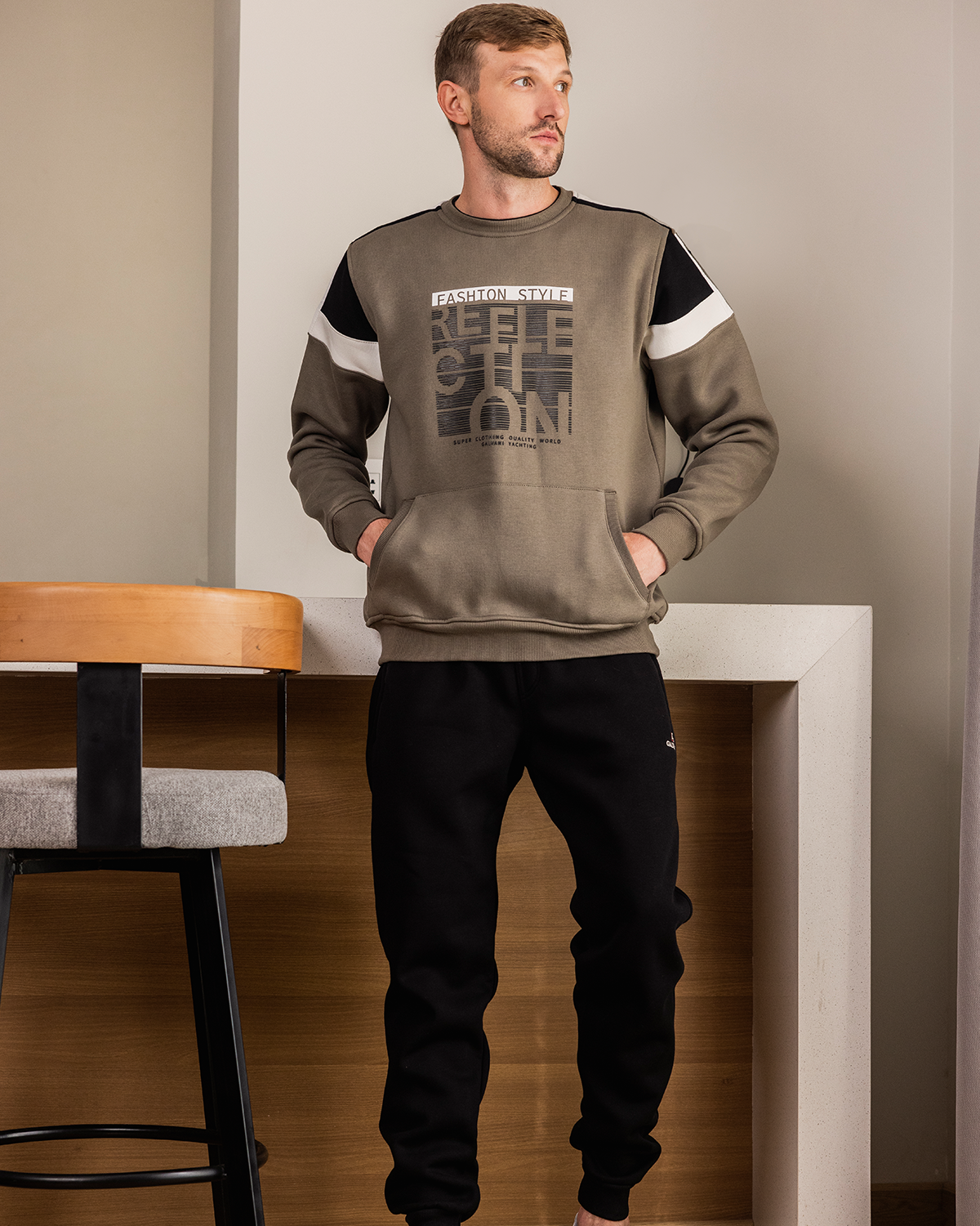 GLV Men's pajamas, Rwandan print on the chest