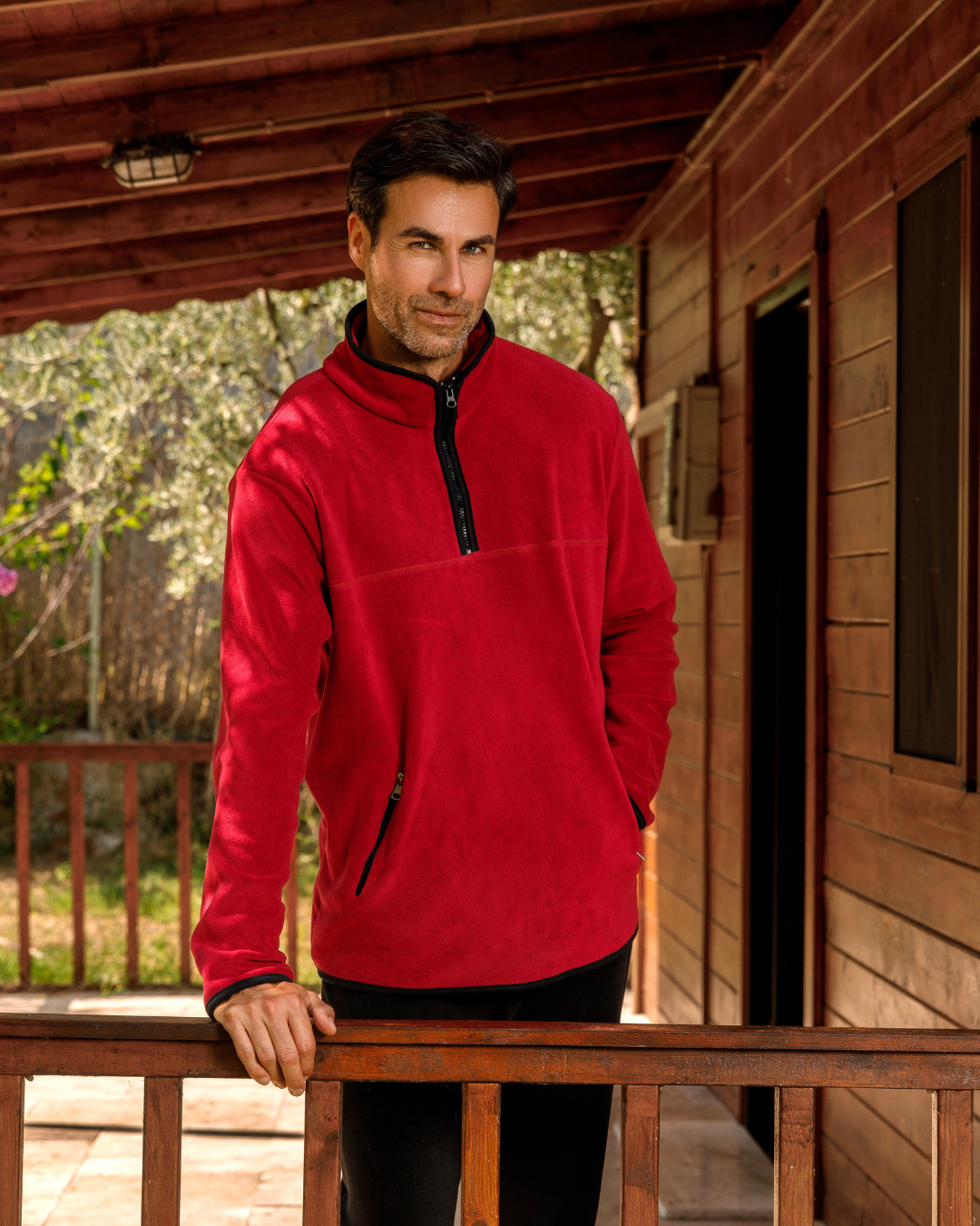 half neck zipper بيجاما رجالي كم طويل بنص سوستة