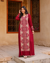 قميص داكرون سادة بكم مطرز طويل 8