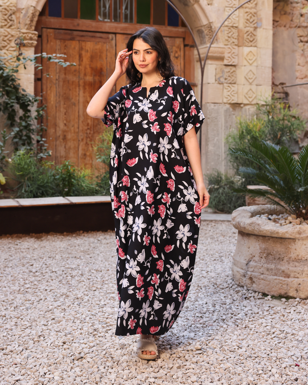 Spring Floral Print Half Sleeve Shirt