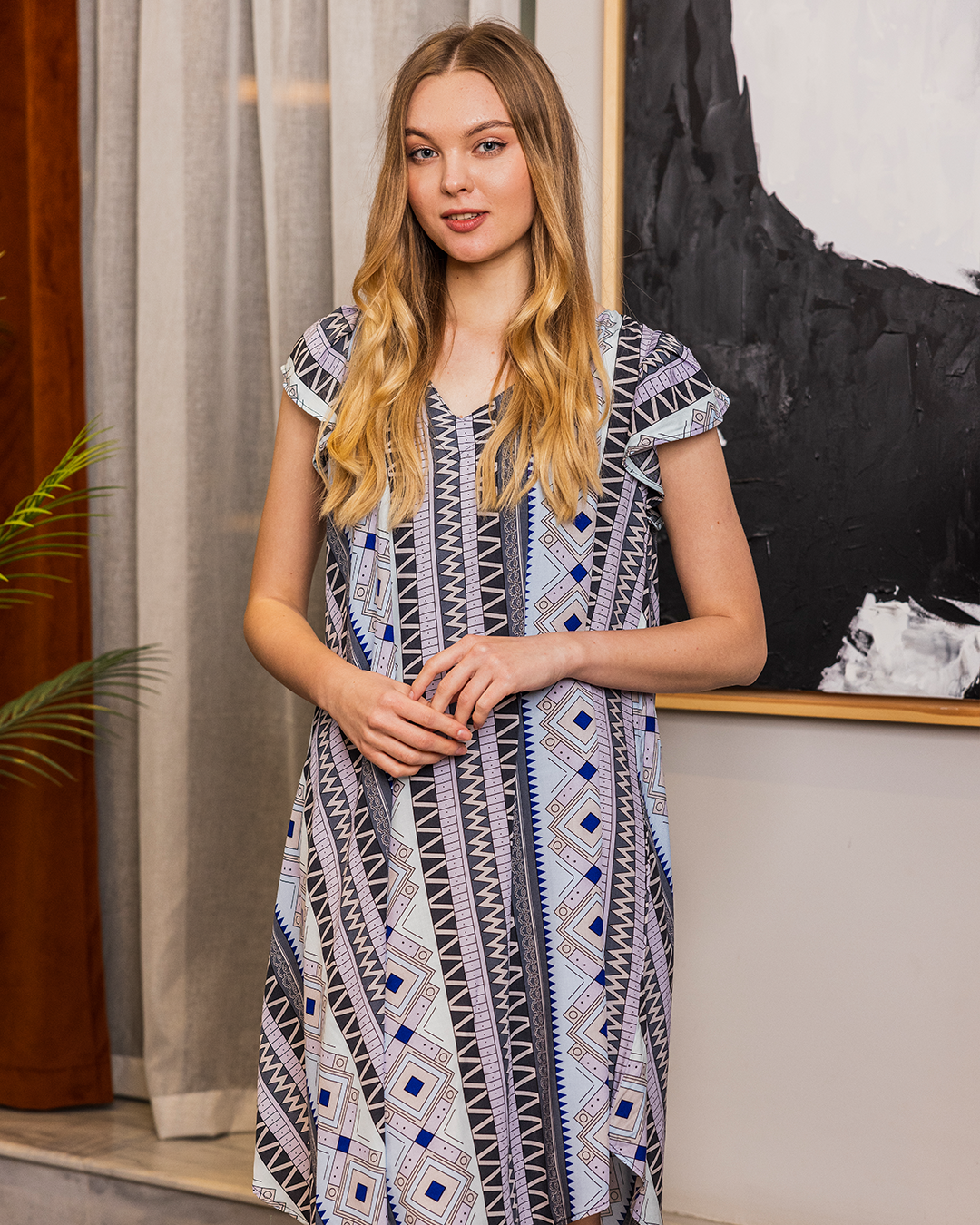 Short viscose shirt 122