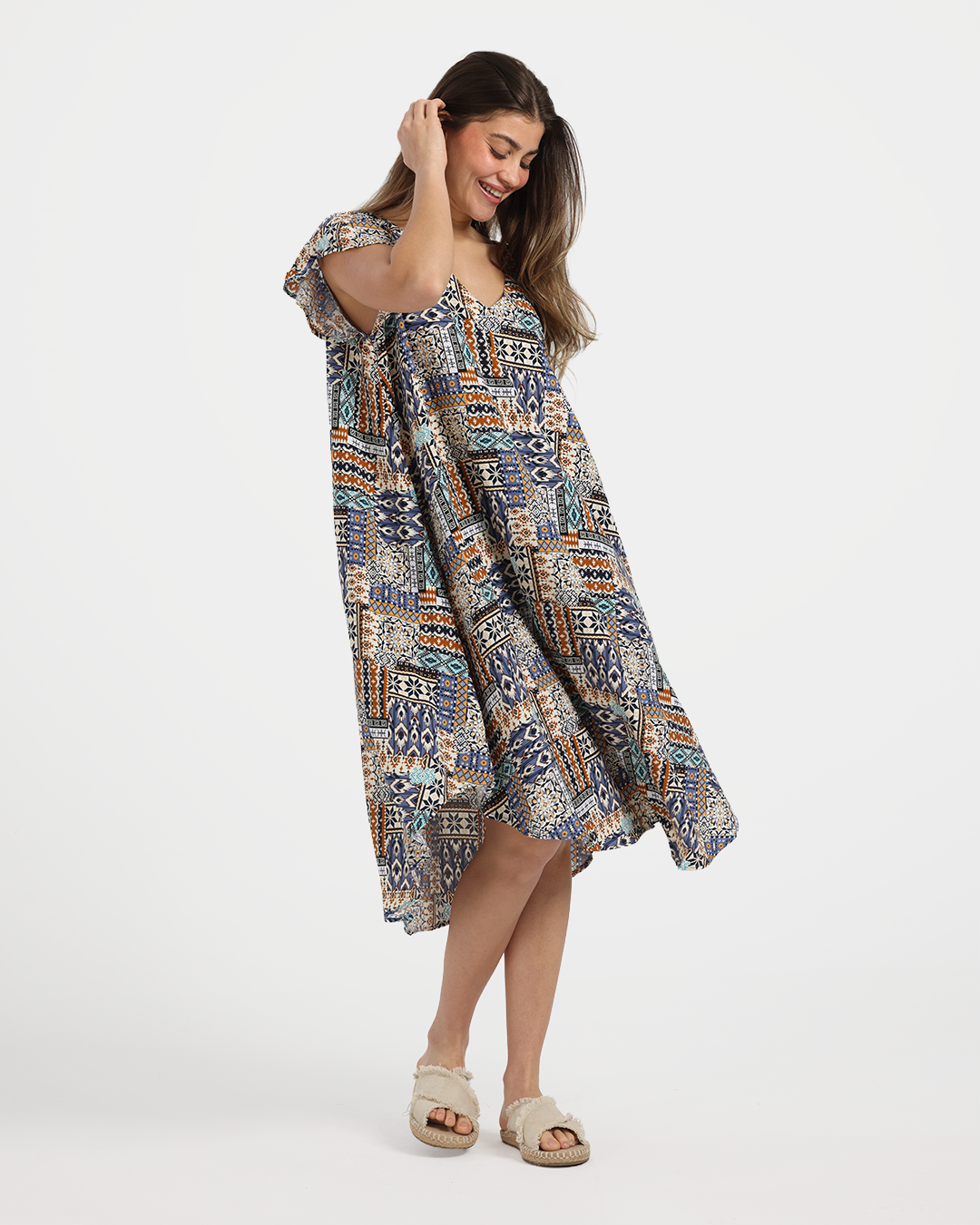 قميص فسكوز قصير مروحه 758