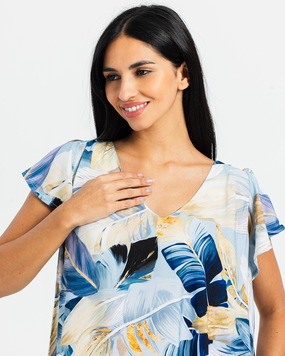 Short Printed Viscose Shirt 762