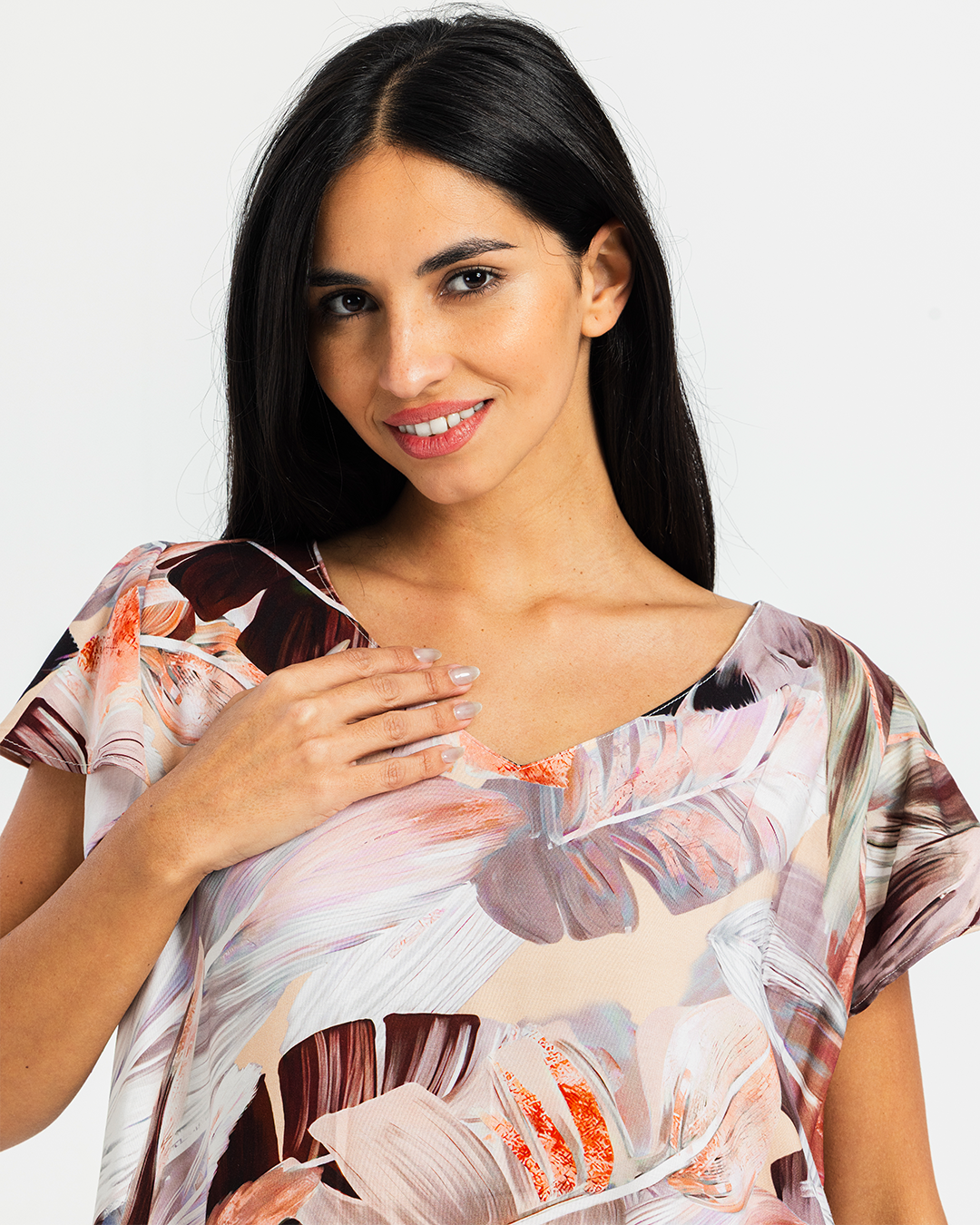 Short Printed Viscose Shirt 762