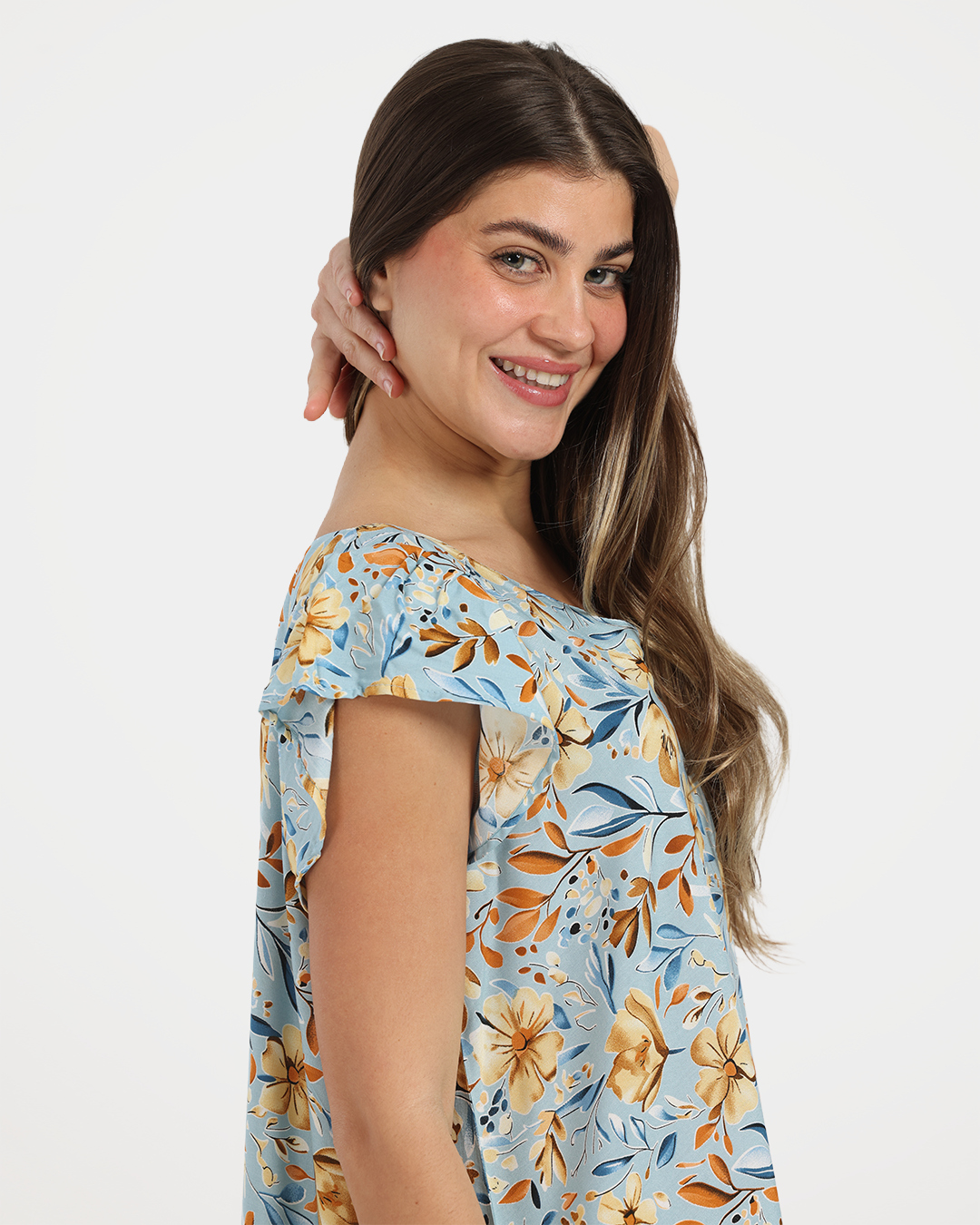 قميص فسكوز قصير مروحه 766