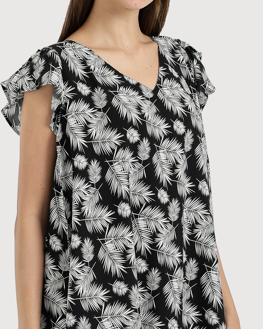 قميص فسكوز قصير مروحه