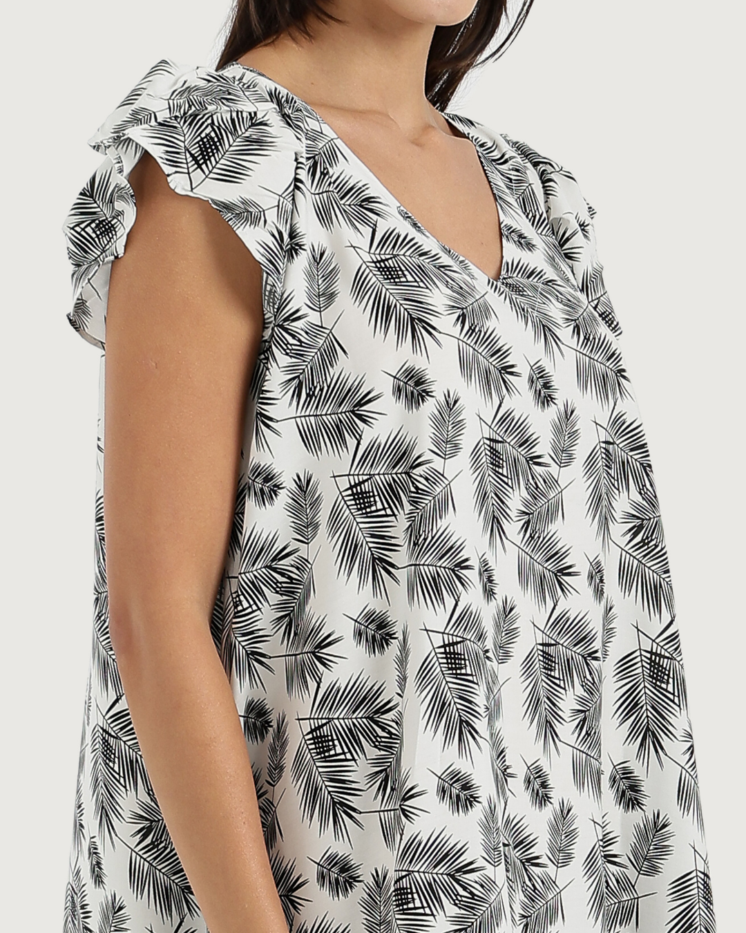 قميص فسكوز قصير مروحه