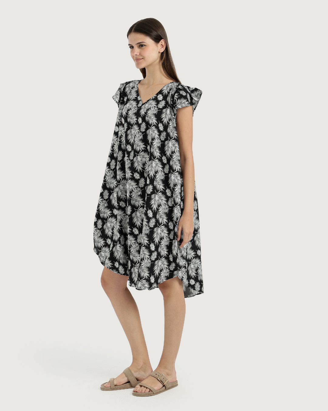 قميص فسكوز قصير مروحه