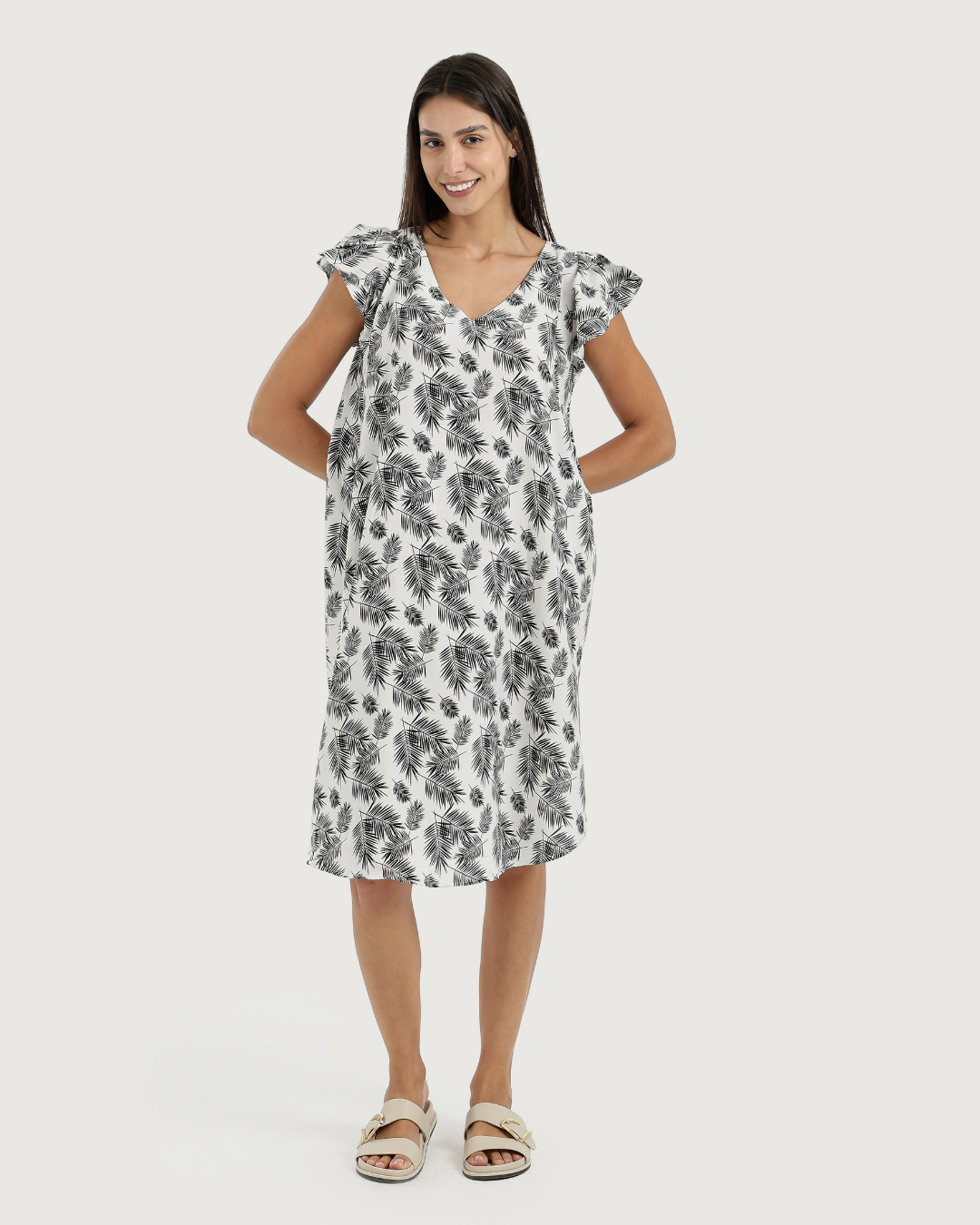 قميص فسكوز قصير مروحه