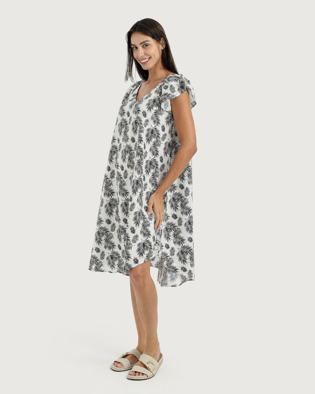 قميص فسكوز قصير مروحه