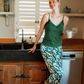 Satin Pants Pajama with Flowers