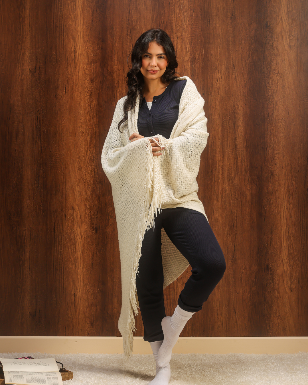 Ribbed Button-Front Pajamas
