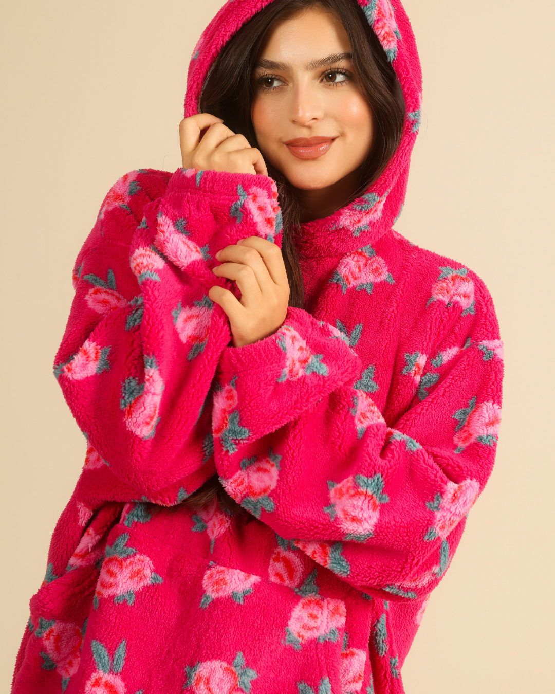 Big Colorful Roses Women Wearable Blanket