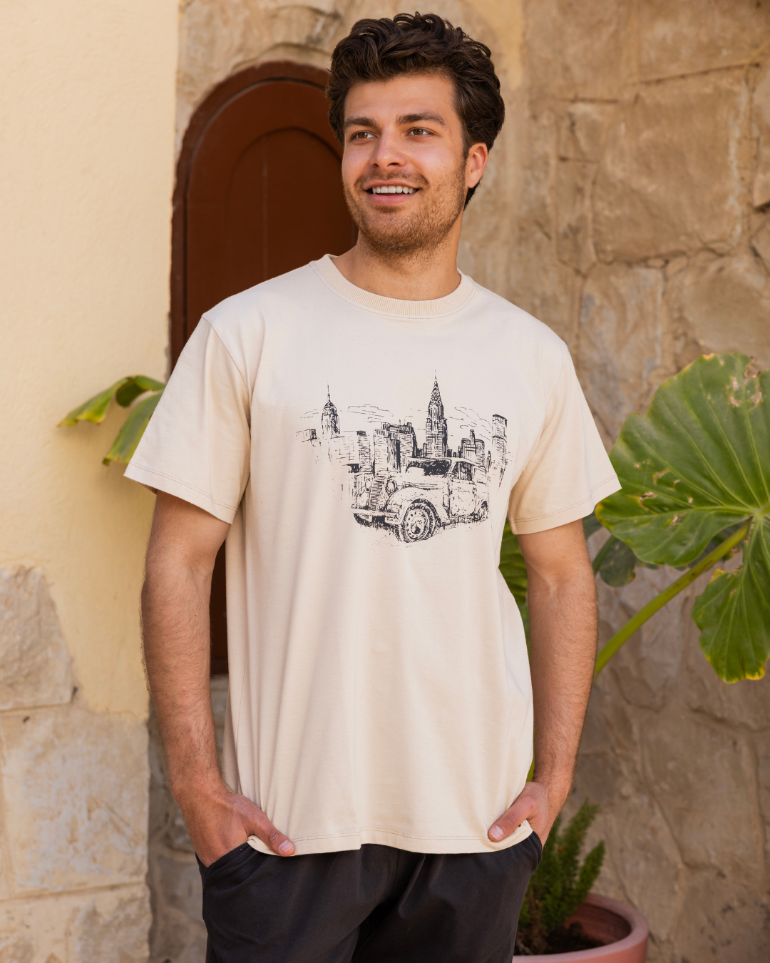 roads and car men's pajamas, sleeves and pants