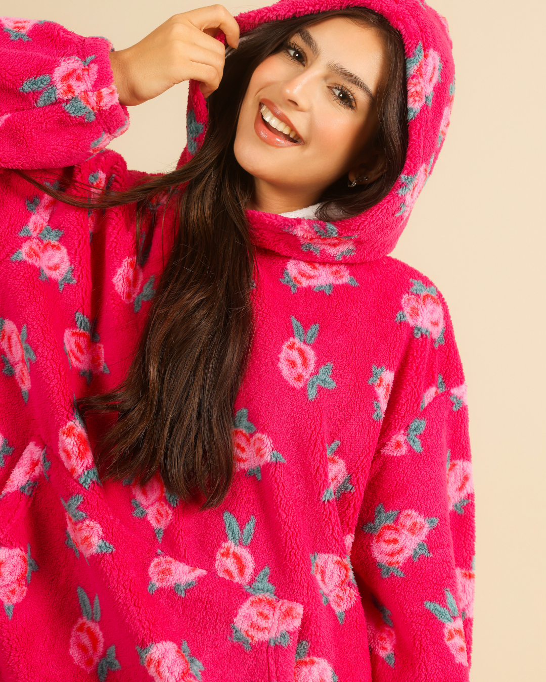 Big Colorful Roses Women Wearable Blanket