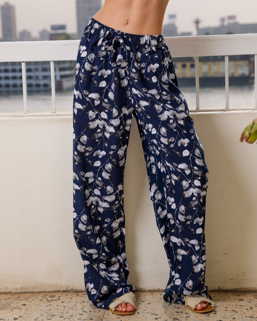 بنطلون فسكوز حريمي مشجر