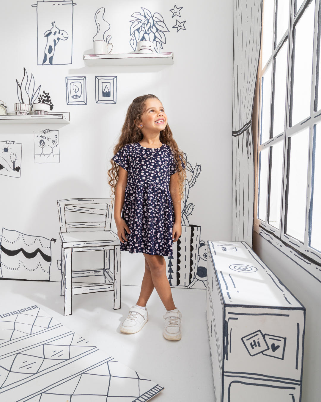 Floral dress Children's dress for girls printed with flowers