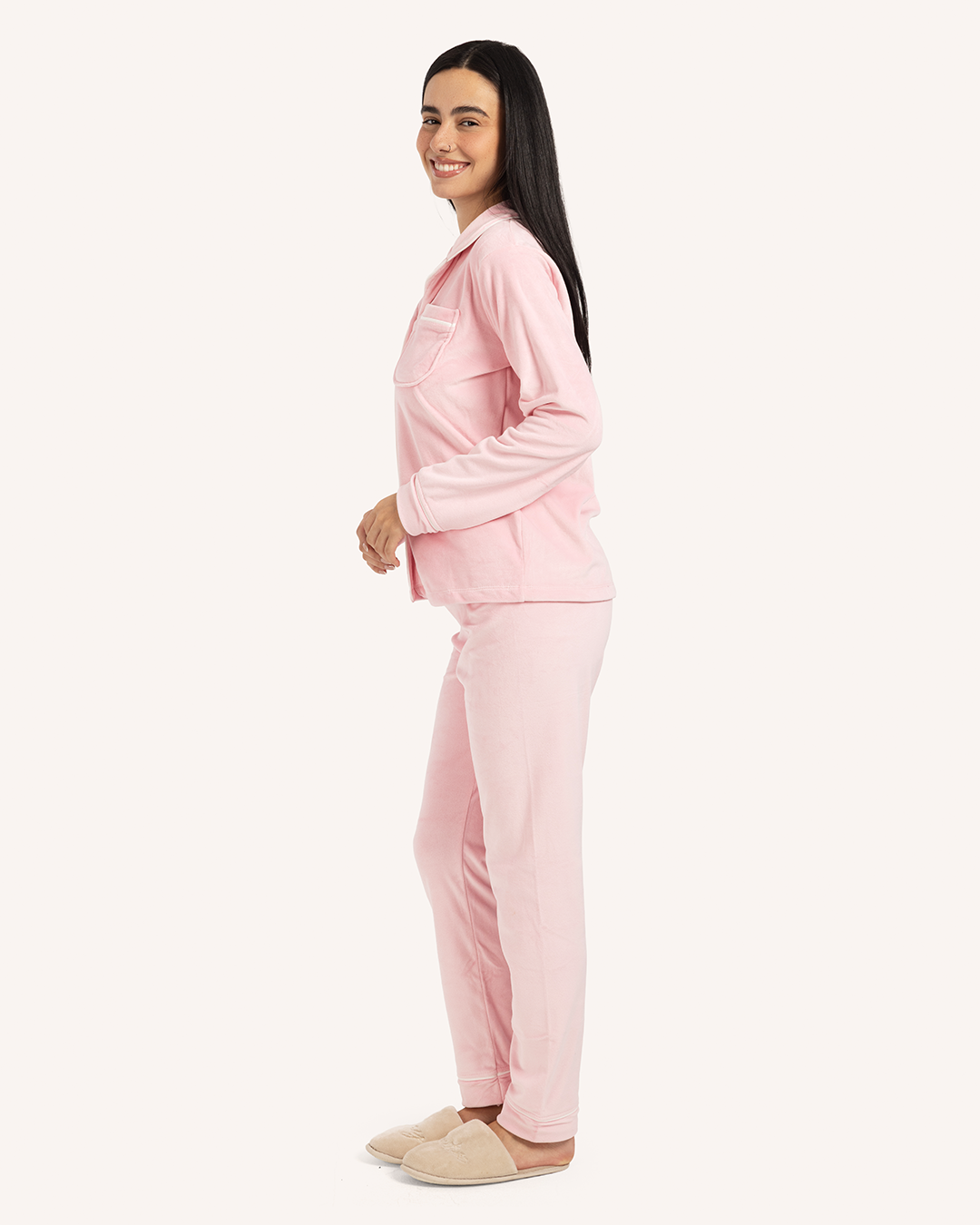 Plain classic women's pajamas