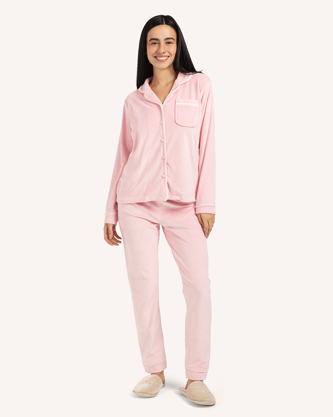 Plain classic women's pajamas