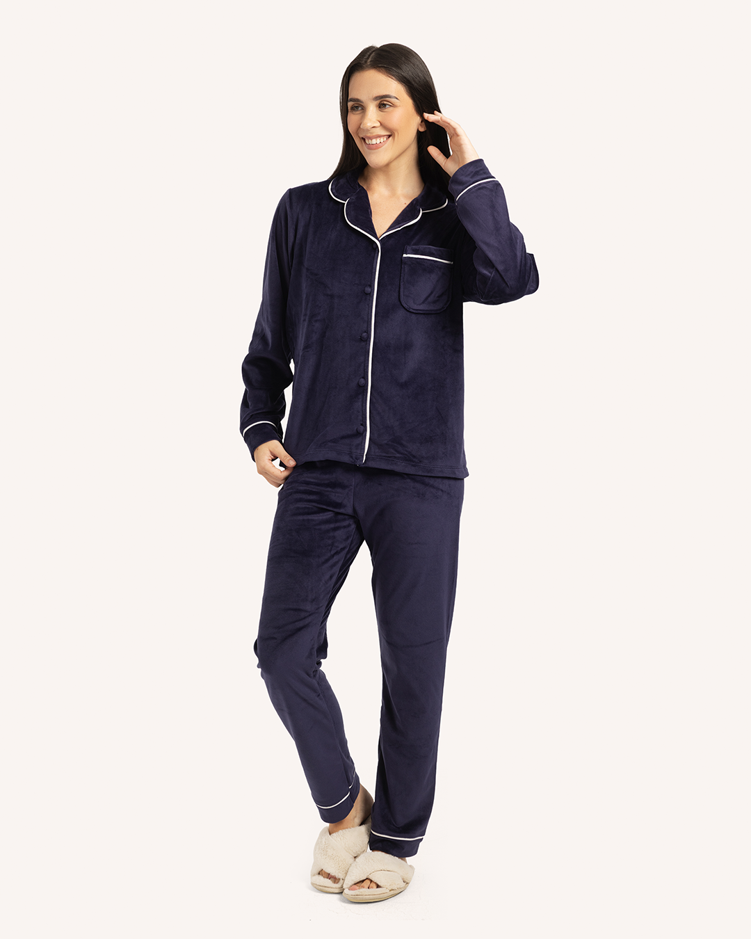 Plain classic women's pajamas