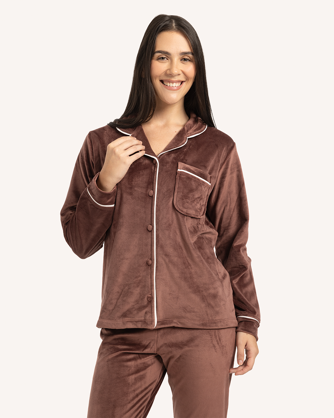 Plain classic women's pajamas