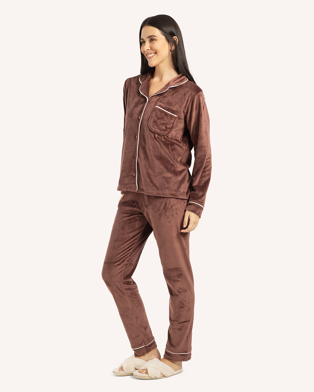 Plain classic women's pajamas