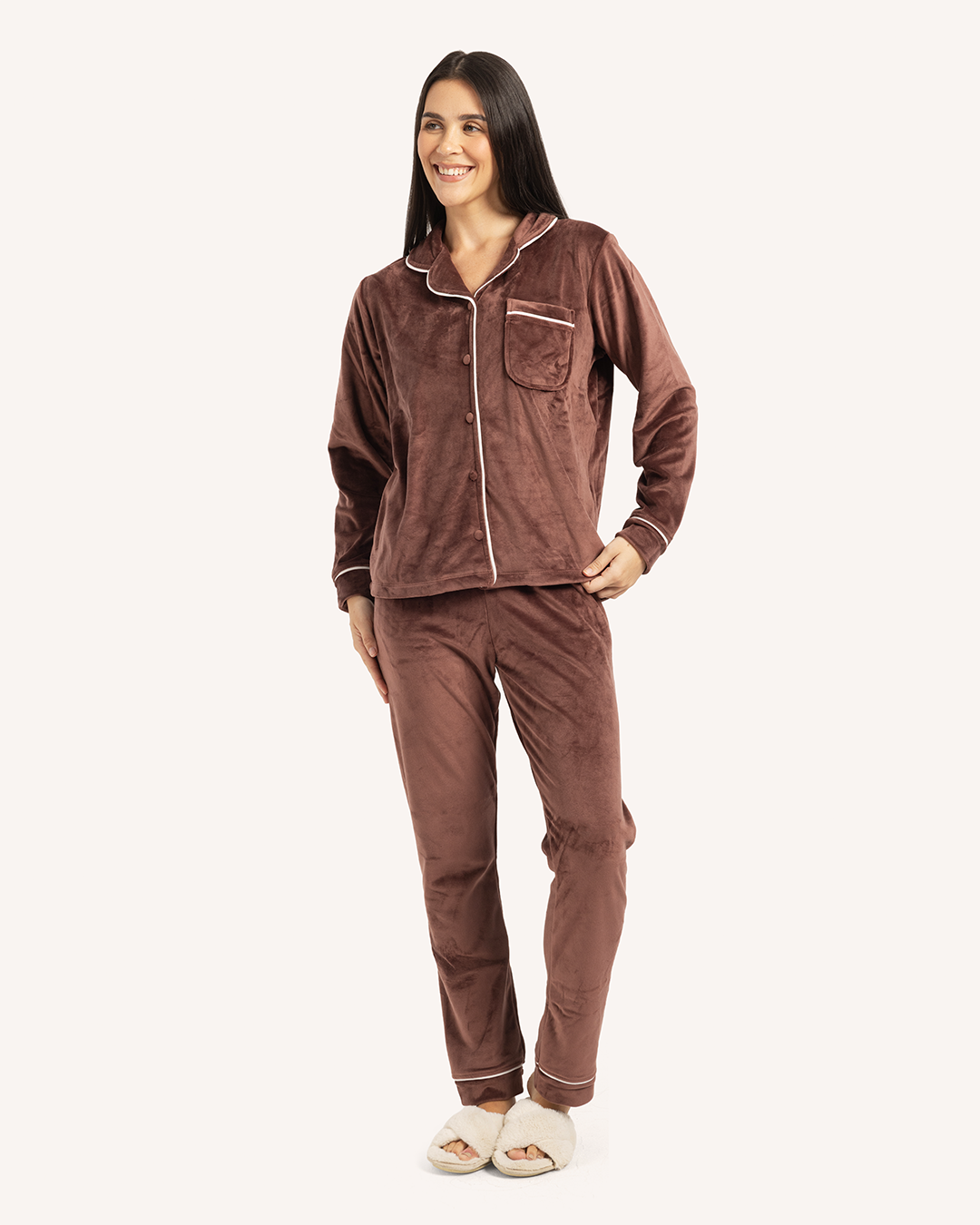 Plain classic women's pajamas