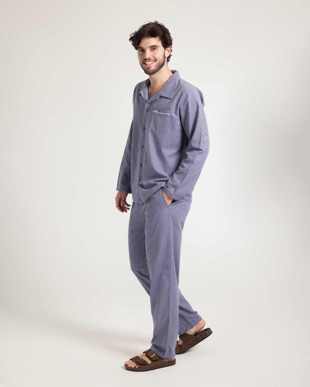بيجاما كلاسيك بنطلون نسيج مخطط