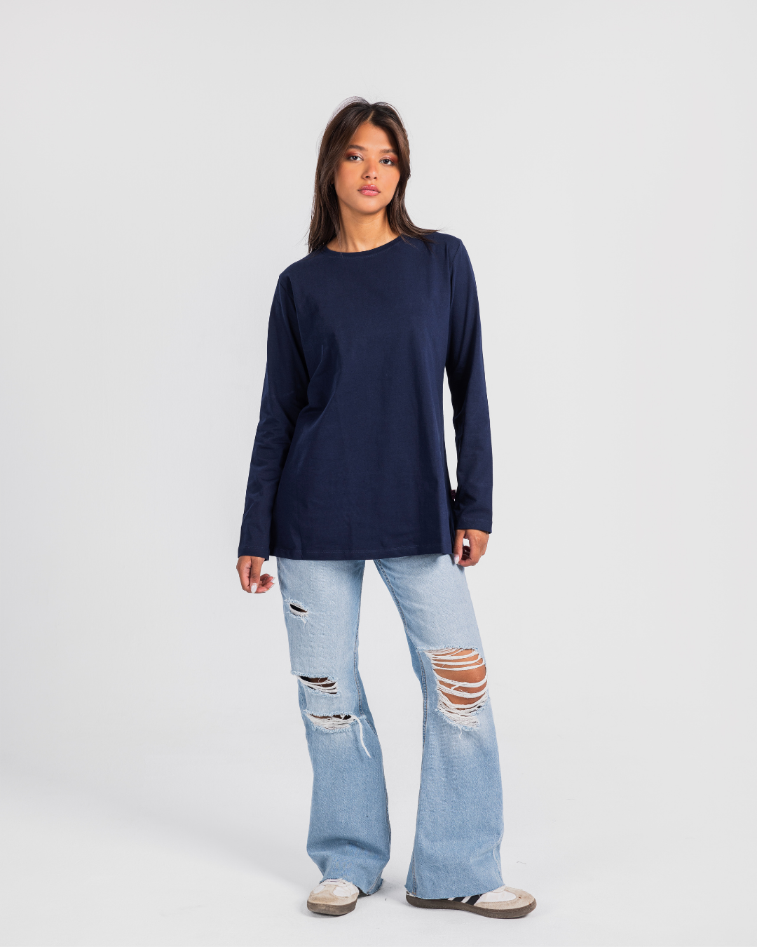 تي شيرت حريمي بكم ساده