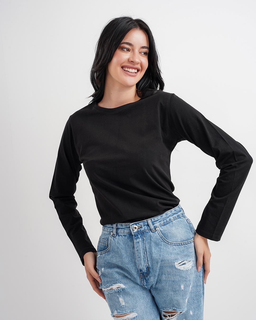 تي شيرت حريمي بكم ساده