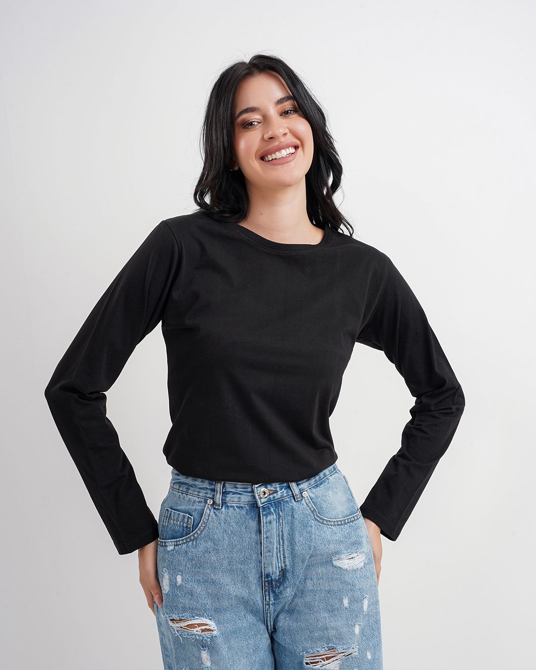 تي شيرت حريمي بكم ساده