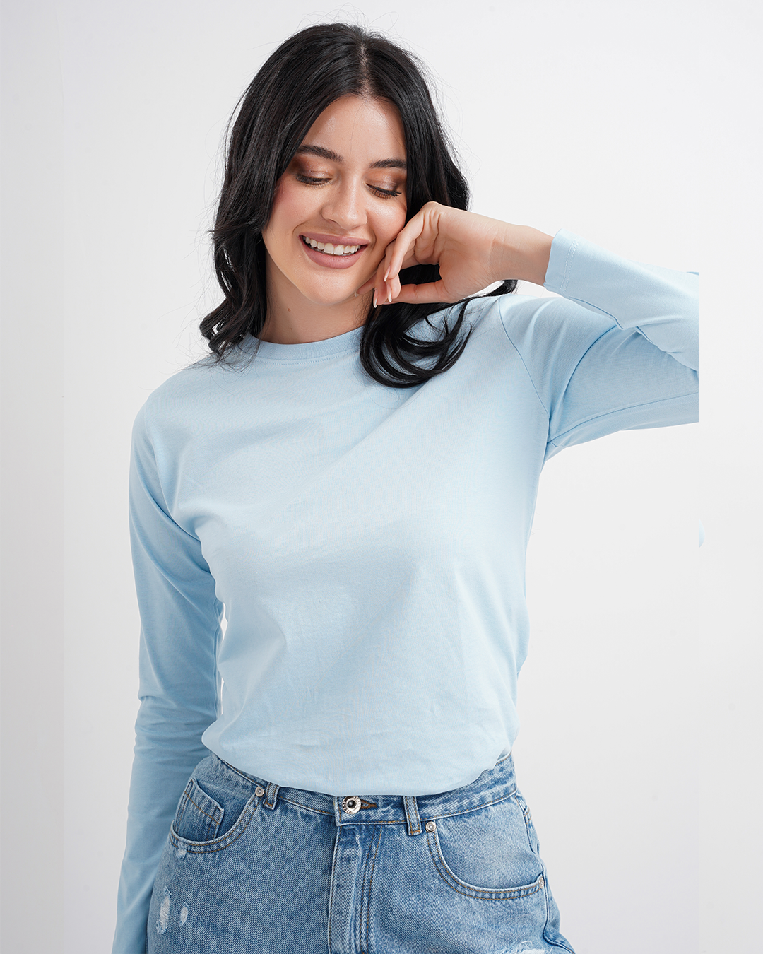 تي شيرت حريمي بكم ساده