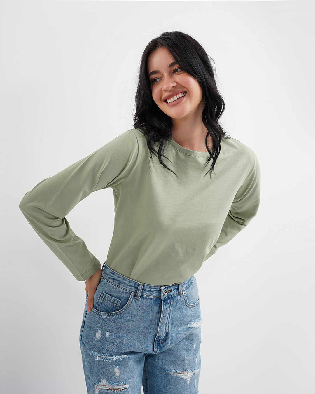 تي شيرت حريمي بكم ساده