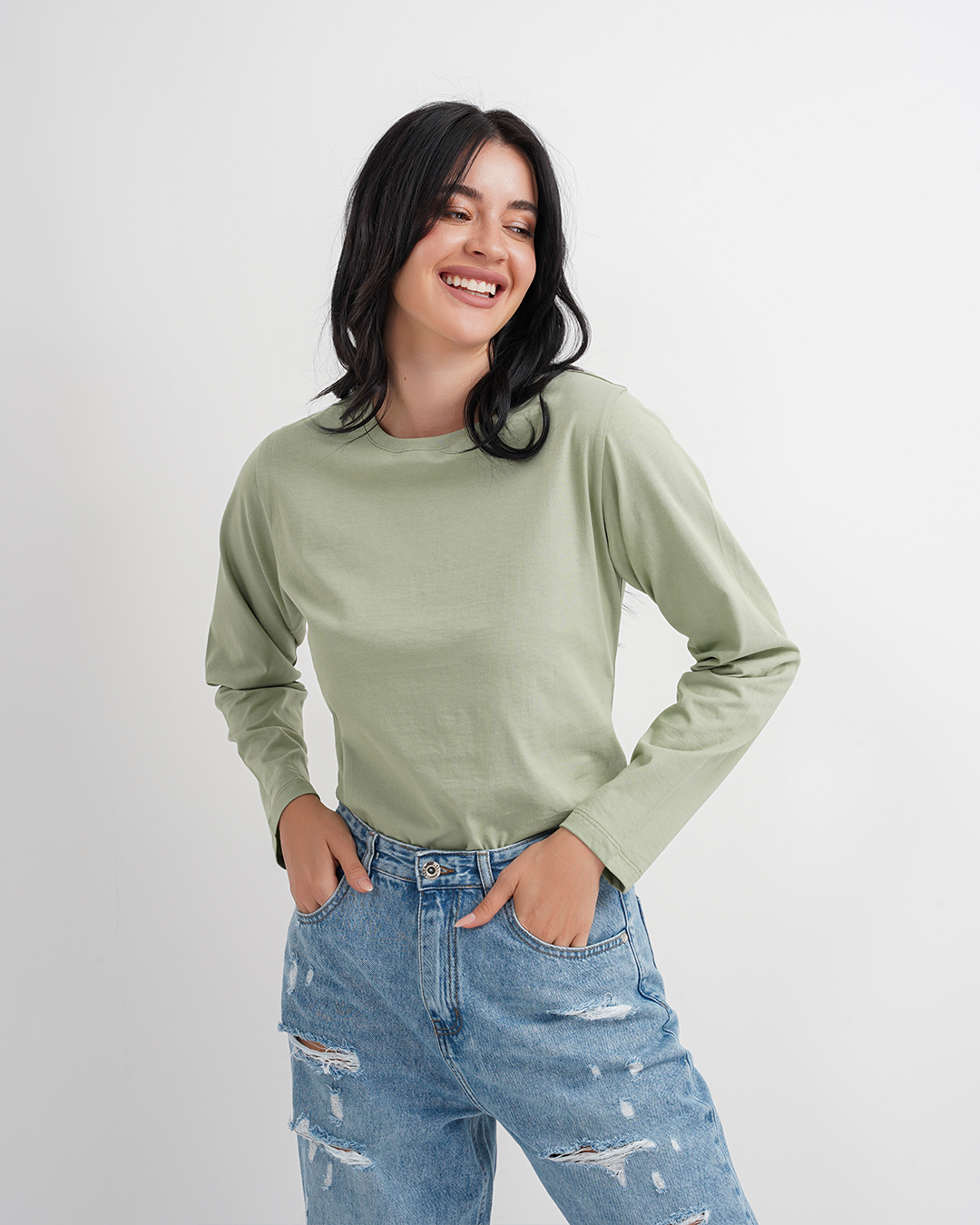 تي شيرت حريمي بكم ساده