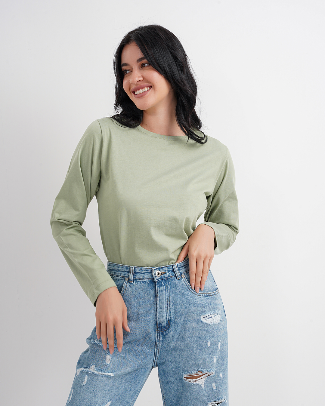 تي شيرت حريمي بكم ساده