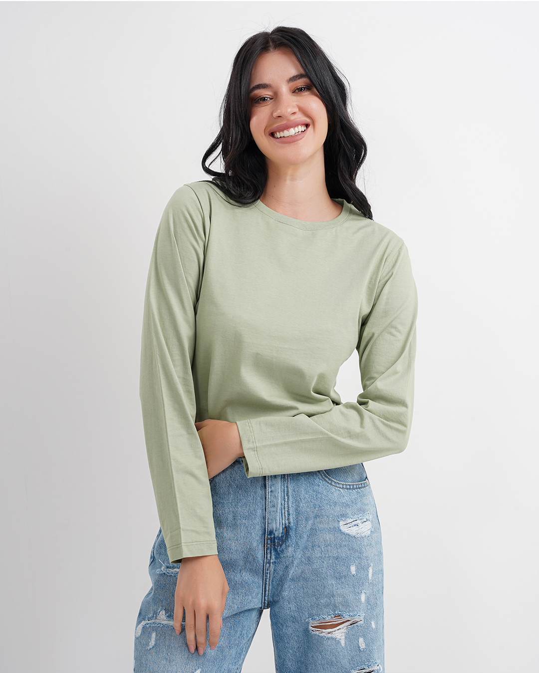 تي شيرت حريمي بكم ساده